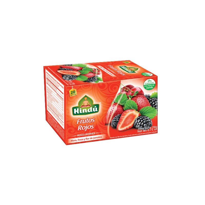 INFUSION FRUTAL HINDU FRUTOS ROJOS X 20 UNIDADES